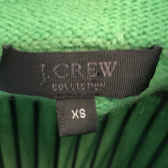 J.Crew Collection Green Cashmere-Blend Double-Breasted Sweater w/ Rhinestone But - Picture 6 of 15